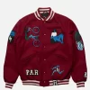 ByParra Run Sit & Bike Varsity Jacket (Dark Red)