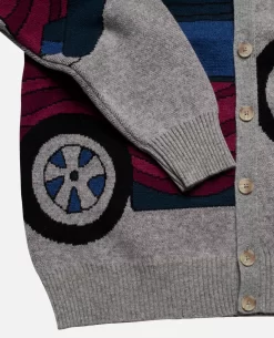 By Parra No Parking Knitted Cardigan (Grey Melange) -Outfit Verkoop 50422 07