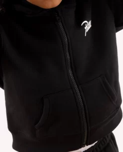 Patta Kids Zip Hooded Sweater (Black) -Outfit Verkoop BLACK ZHS DETAIL 002 scaled