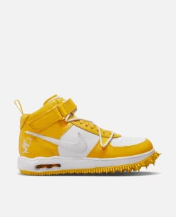 Off-White X Nike Air Force 1 Mid SP Leather (White/White-Varsity Maize)