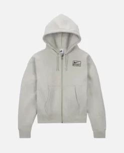 Nike X Stussy Full-Zip Fleece Hoodie (Grey Heather/Black)