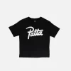 Patta Kids Script Logo T-Shirt (Black/White)