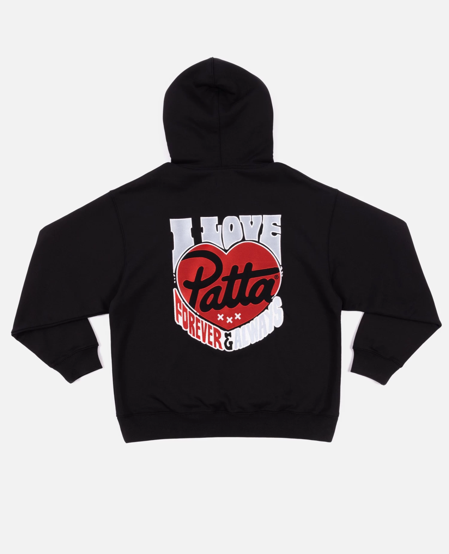 Patta Fovever And Always Boxy Hooded Sweater (Black) 1 Patta Fovever And Always Boxy Hooded Sweater (Black)