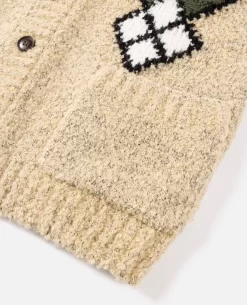 Patta Argyle Knitted Cardigan (Light Brown Melange) -Outfit Verkoop L3A4422 scaled
