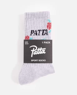 Patta Rose Sports Socks (Melange Grey) -Outfit Verkoop L3A5163 scaled