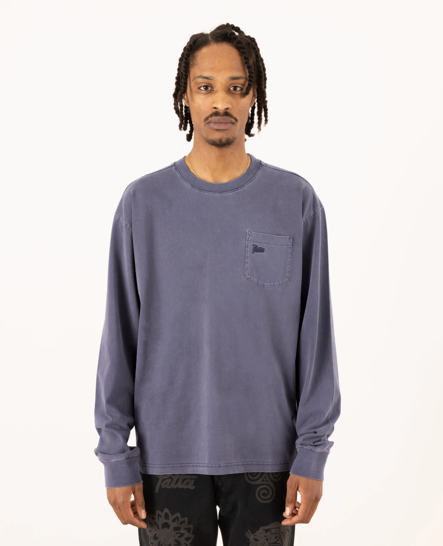 Basic Washed Pocket Longsleeve T-Shirt (Odyssey Gray) 2 Basic Washed Pocket Longsleeve T-Shirt (Odyssey Gray) - Afbeelding 2