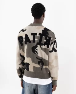 Patta Woodland Camo Knitted Cardigan (Multi/Woodland Camo) -Outfit Verkoop POC AW23 CAMO JQRD KC 001 007 scaled
