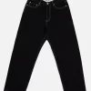 Patta Contrast Stitch Loose Denim Pants (Black)
