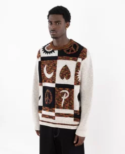 Patta Jacquard Crayon Knitted Sweater (Space Dye/Dark Blue) -Outfit Verkoop POC AW23 CRAYON JQRD KS 001 009 scaled