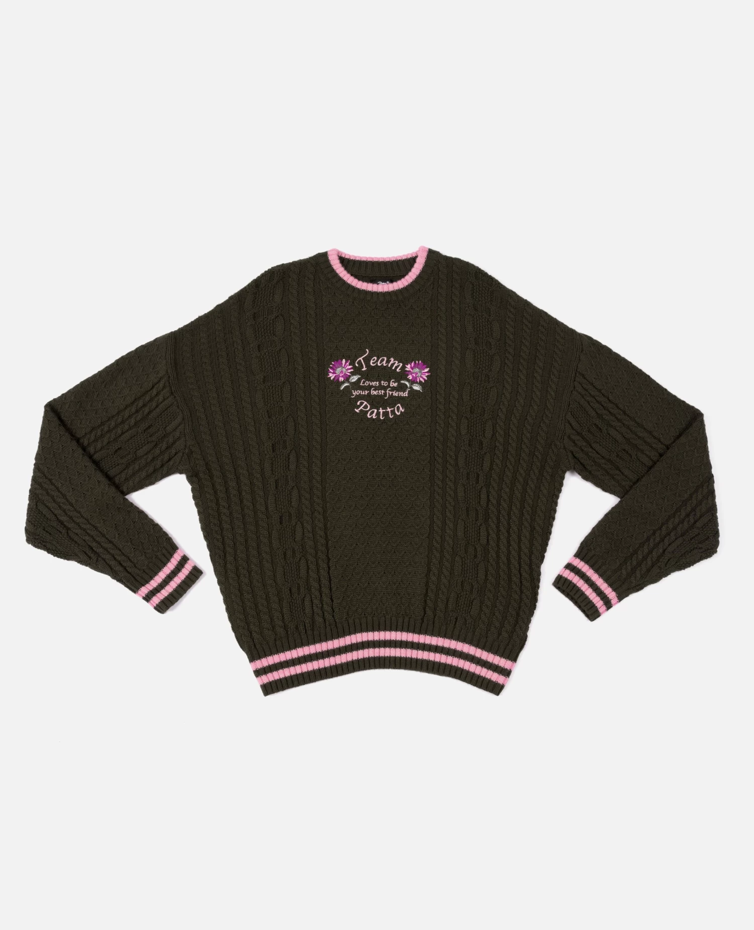 Patta Loves You Cable Knitted Sweater (Beetle) 1 Patta Loves You Cable Knitted Sweater (Beetle)