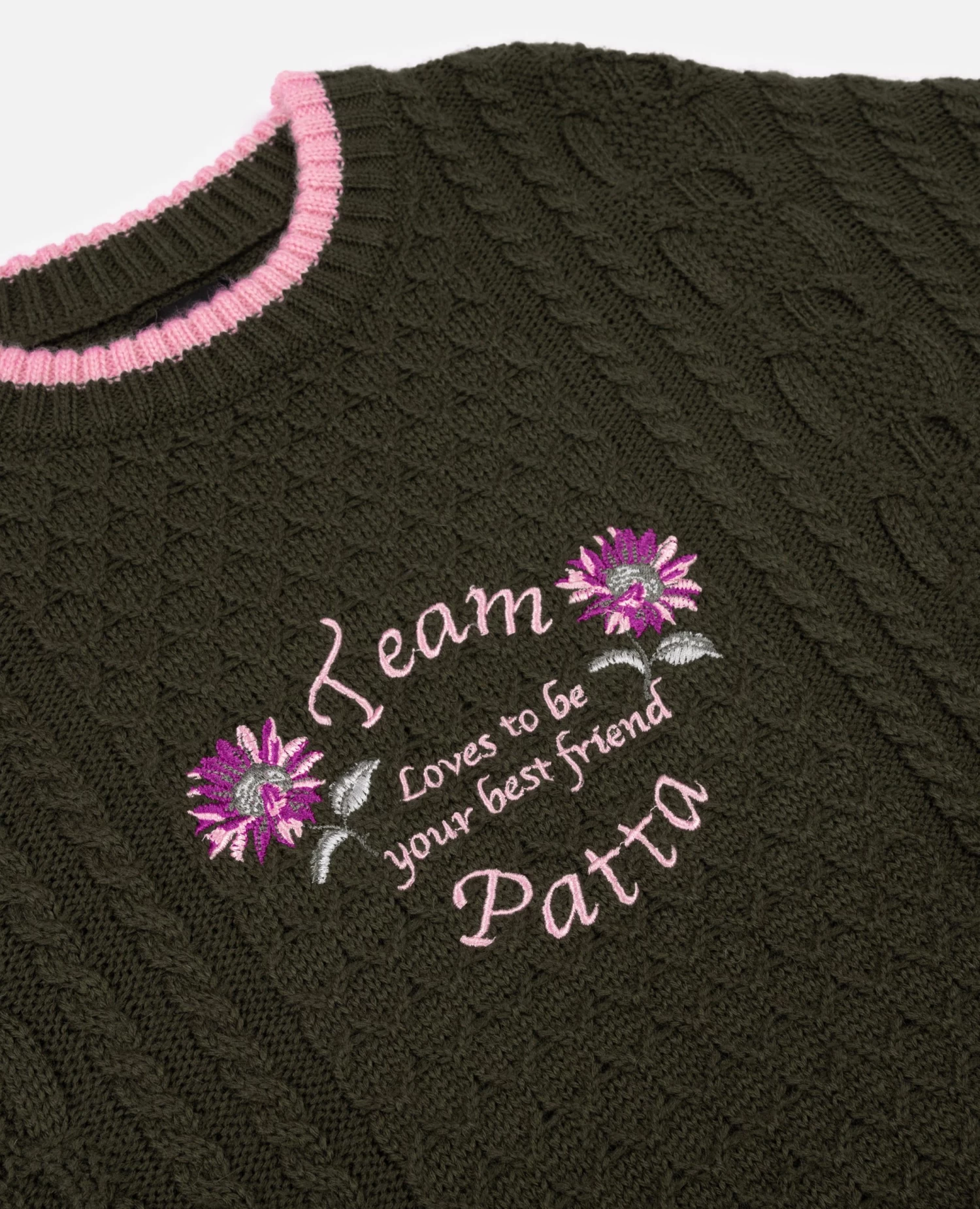 Patta Loves You Cable Knitted Sweater (Beetle) 3 Patta Loves You Cable Knitted Sweater (Beetle) - Afbeelding 3