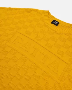 Patta Purl Ribbed Knitted Sweater (Old Gold) -Outfit Verkoop POC AW23 PURL RIB KS 002 004 scaled