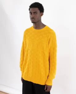 Patta Purl Ribbed Knitted Sweater (Old Gold) -Outfit Verkoop POC AW23 PURL RIB KS 002 005 scaled