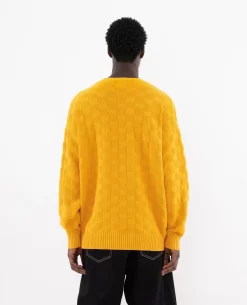 Patta Purl Ribbed Knitted Sweater (Old Gold) -Outfit Verkoop POC AW23 PURL RIB KS 002 007 scaled