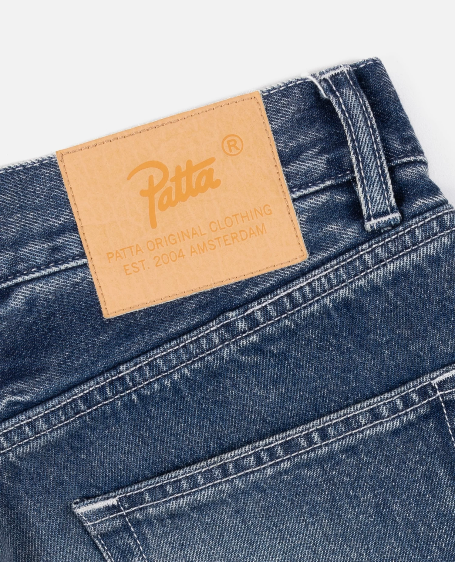 Patta Washed Loose Fit Denim Pants (Denim Blue) 4 Patta Washed Loose Fit Denim Pants (Denim Blue) - Afbeelding 4