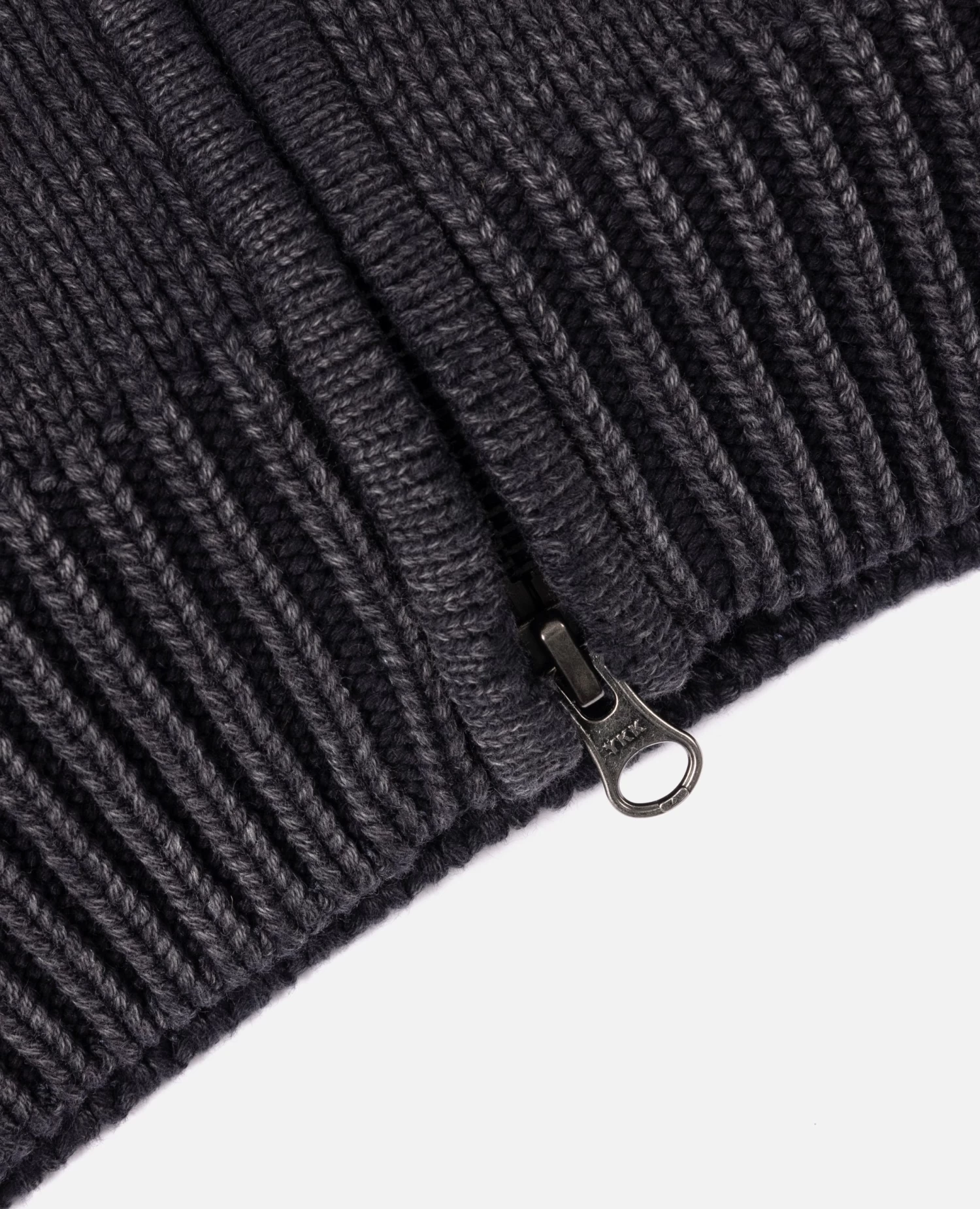 Patta Ribbed Knitted Zip Up Hooded Sweater (Black) 4 Patta Ribbed Knitted Zip Up Hooded Sweater (Black) - Afbeelding 4