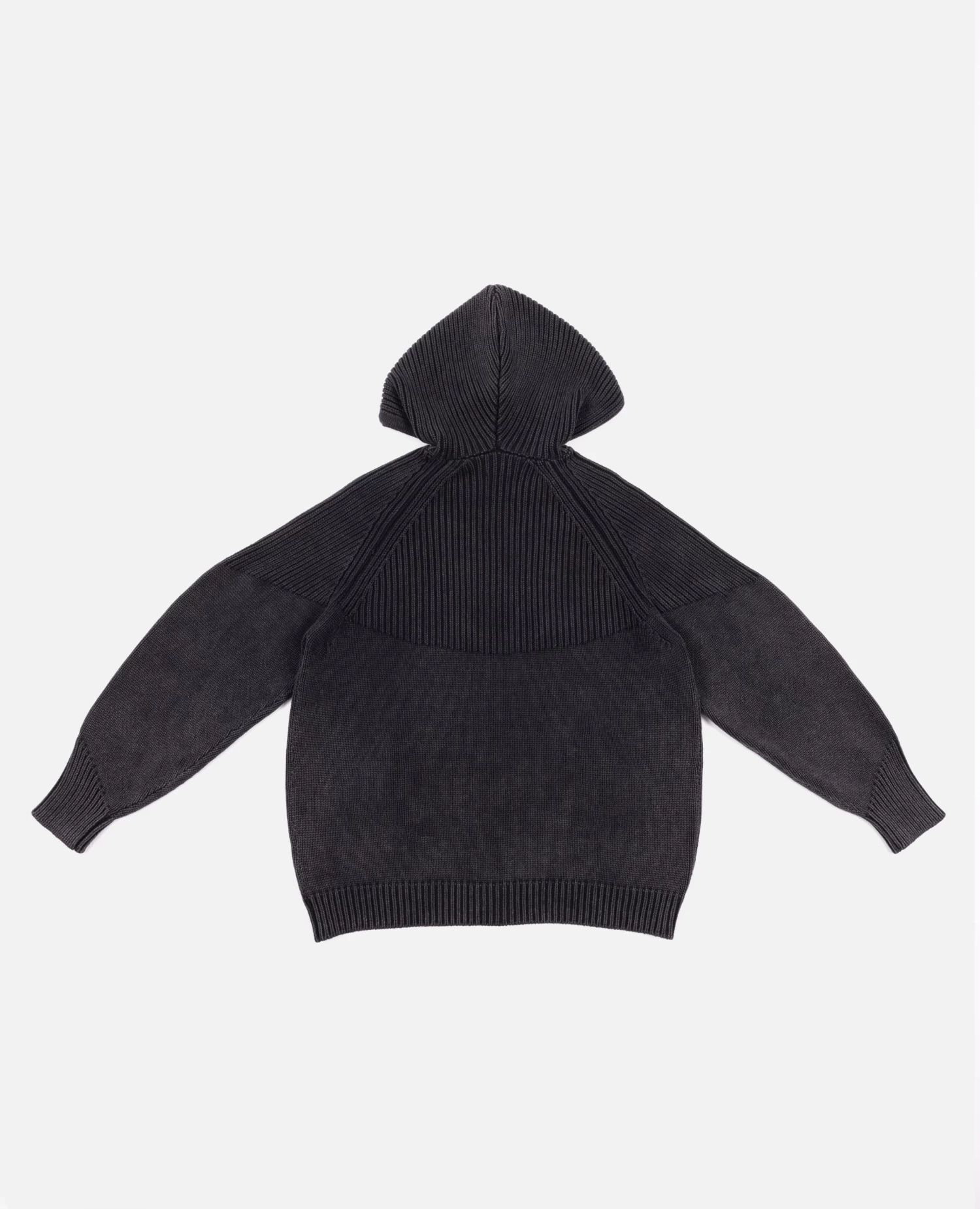Patta Ribbed Knitted Zip Up Hooded Sweater (Black) 7 Patta Ribbed Knitted Zip Up Hooded Sweater (Black) - Afbeelding 7