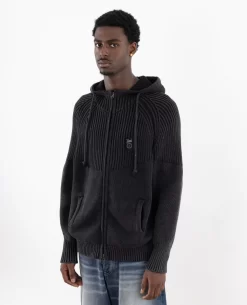 Patta Ribbed Knitted Zip Up Hooded Sweater (Black) 12 Patta Ribbed Knitted Zip Up Hooded Sweater (Black) -Outfit Verkoop POC AW23 ZIP UP RIB KHS 001 006 scaled