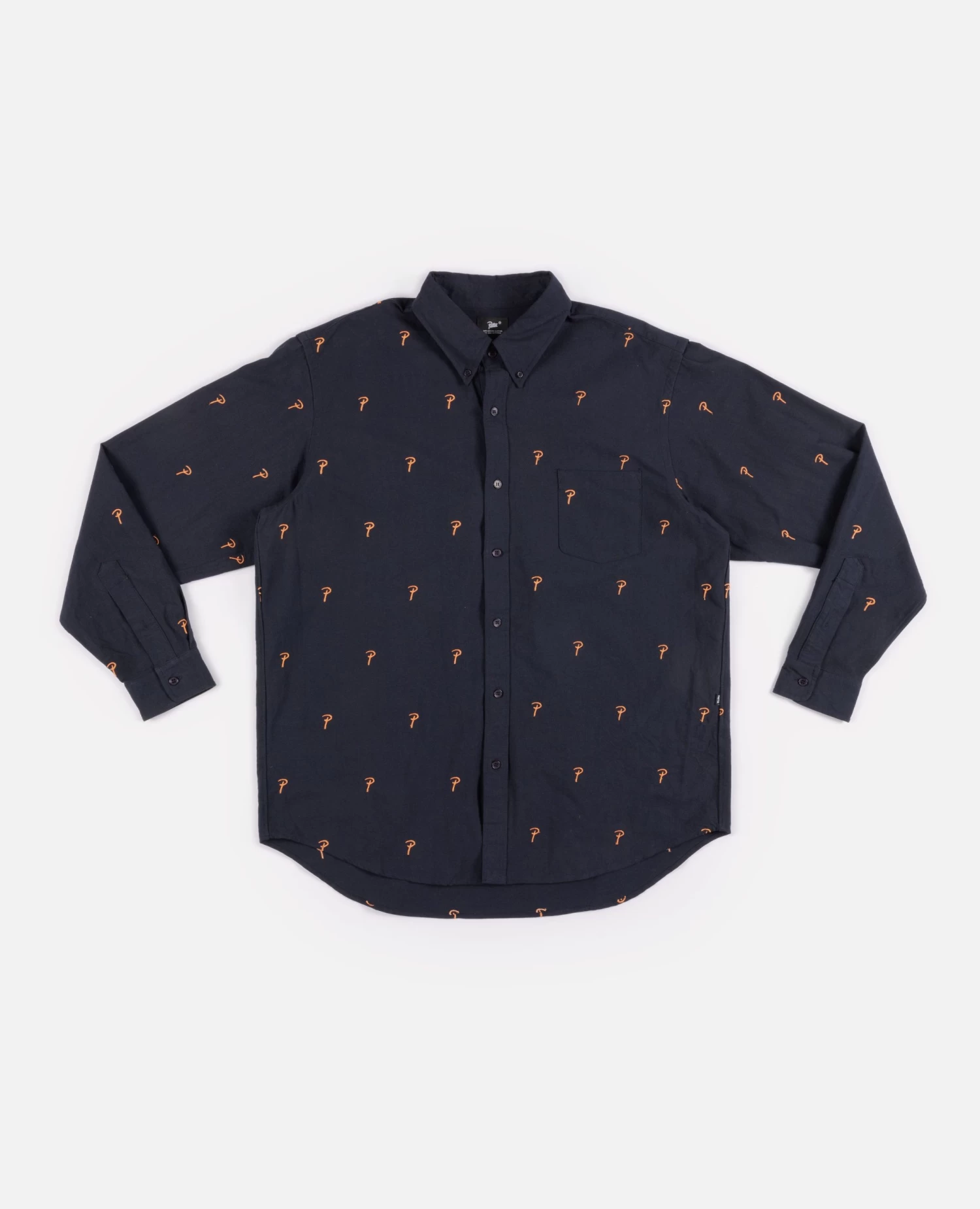Patta Oxford Longsleeve Shirt (Evening Blue) 1 Patta Oxford Longsleeve Shirt (Evening Blue)