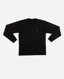 Patta Basic Washed Pocket Longsleeve T-Shirt (Black)