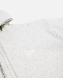 Patta Basic Waffle Zip Hooded Sweater (Melange Grey) -Outfit Verkoop POC BC23 WAFFLE ZHS 001 002 scaled