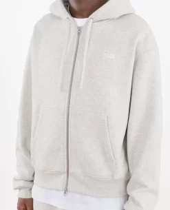 Patta Basic Waffle Zip Hooded Sweater (Melange Grey) -Outfit Verkoop POC BC23 WAFFLE ZHS 001 005 scaled