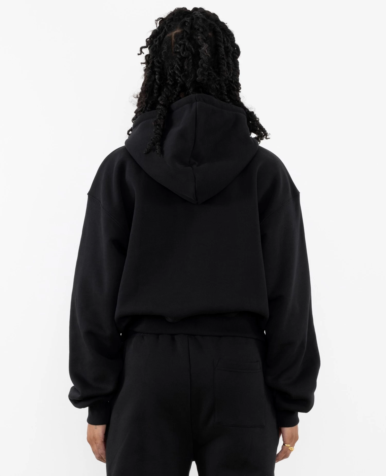 Patta Femme Basic Cropped Zip Hooded Sweater (Black) 4 Patta Femme Basic Cropped Zip Hooded Sweater (Black) - Afbeelding 4