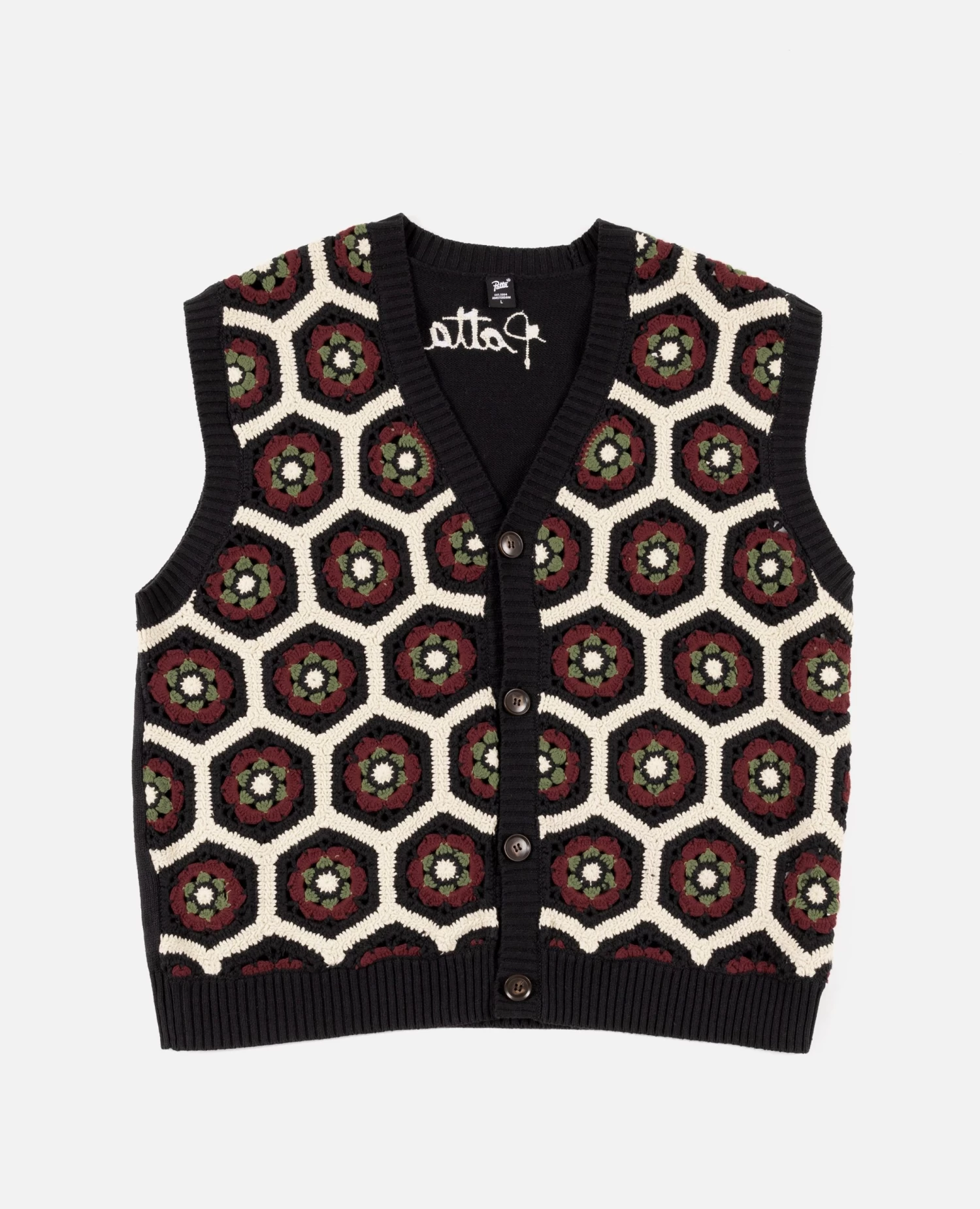 Patta Flower Crochet Sleeveless Cardigan (Multi) 1 Patta Flower Crochet Sleeveless Cardigan (Multi)