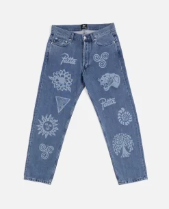 Patta Hope Love Peace Denim Pants (Light Blue) -Outfit Verkoop POC SS23 HPL DP 001PATTAHOPELOVEPEACEDENIMPANTSLIGHTBLUE 1 scaled