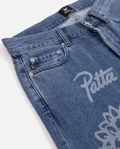 Patta Hope Love Peace Denim Pants (Light Blue) -Outfit Verkoop POC SS23 HPL DP 001PATTAHOPELOVEPEACEDENIMPANTSLIGHTBLUE 2 scaled