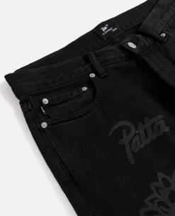 Patta Hope Love Peace Denim Pants (Black) -Outfit Verkoop POC SS23 HPL DP 002PATTAHOPELOVEPEACEDENIMPANTSBLACK 2 scaled