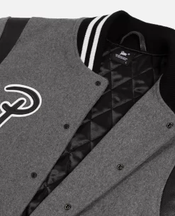 Patta Wool Sports Bomber Jacket (Melange Grey) -Outfit Verkoop POC SS23 WOOL SPORTS BJ 001PATTAWOOLSPORTSBOMBERJACKETMELANGEGREY 4 scaled