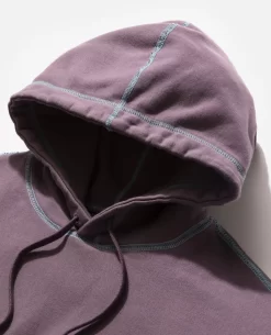 Awake NY Contrast Stitch Script Logo Hoodie (Aubergine) -Outfit Verkoop SCRIPTLOGOHOODIEAUBERGINEDETAIL1 scaled